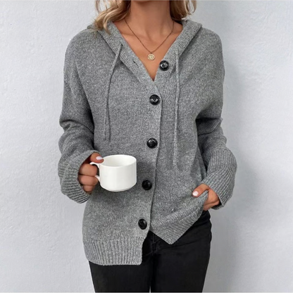 Gemütliche Strickjacke Mit Knöpfen Winter Damen