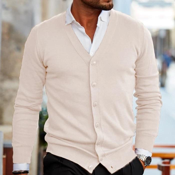 Herren Winter Street Style Knopf Cardigan