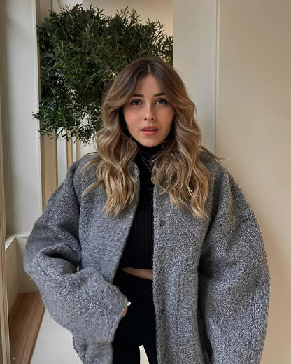 Lässige Locker Geschnittene Teddyjacke Damen Winter