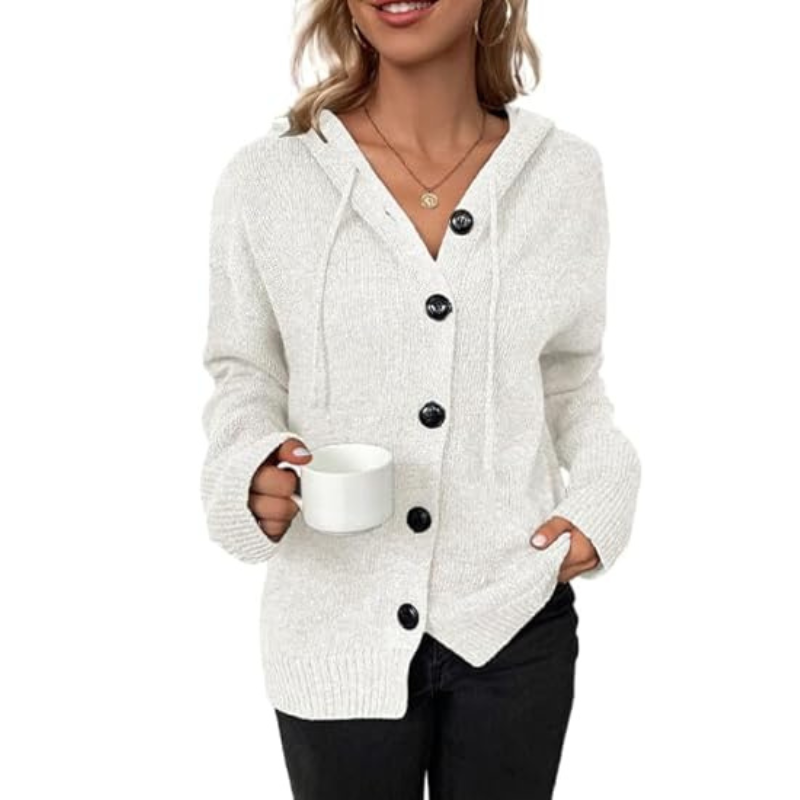 Gemütliche Strickjacke Mit Knöpfen Winter Damen