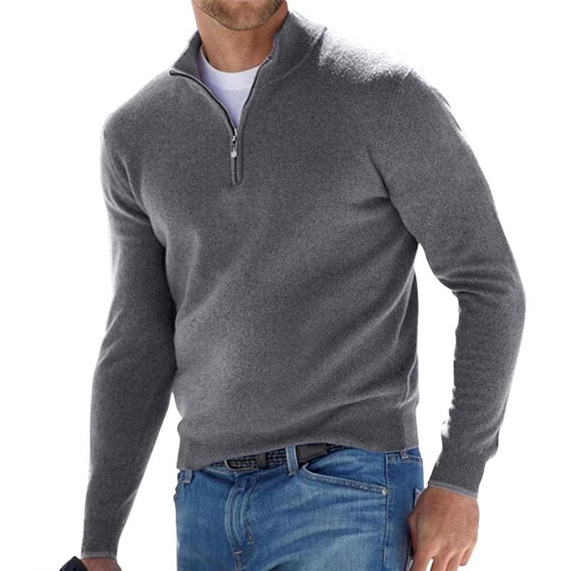 Stylischer Zip Pullover Für Herren Winter