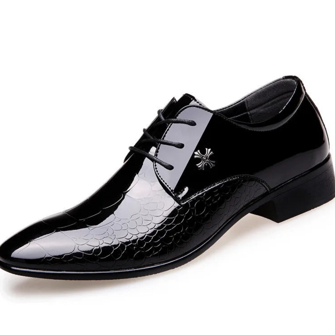 Glänzende Anzugschuhe Formeller Schnürstil Herren Winter