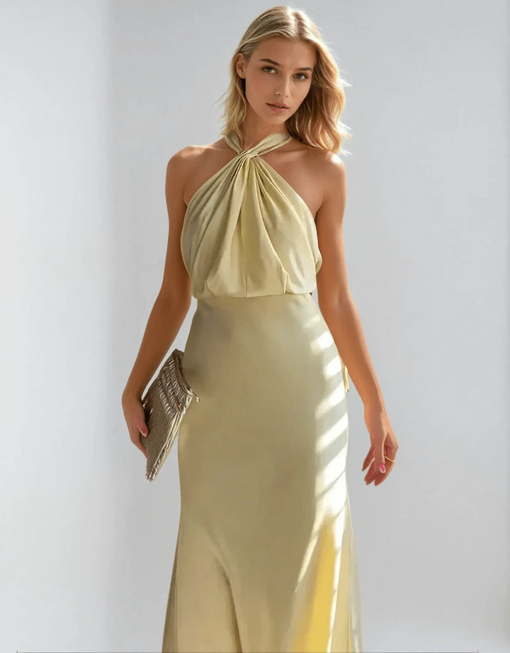 Neckholder Locker Geschnittenes Langes Maxikleid für Damen