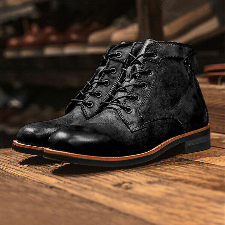 Schnürstiefel Aus Leder Klassischer Knöchel Stil Herren Winter