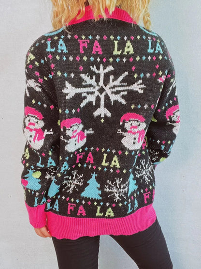 Lustiger Schneemann Ugly Christmas Pullover für Winter Damen