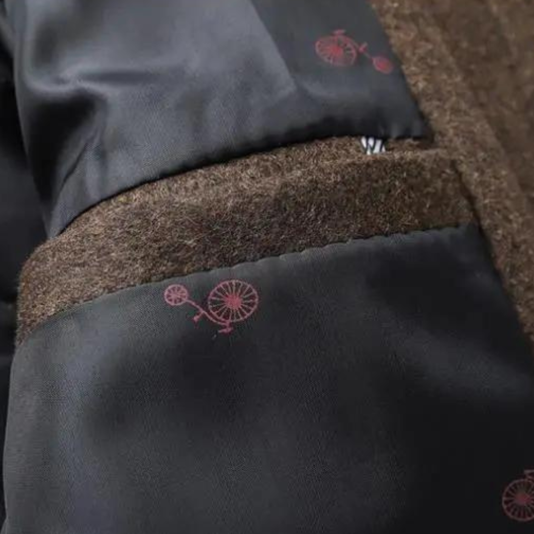 Herren Winter Strukturierter Stehkragen Mantel