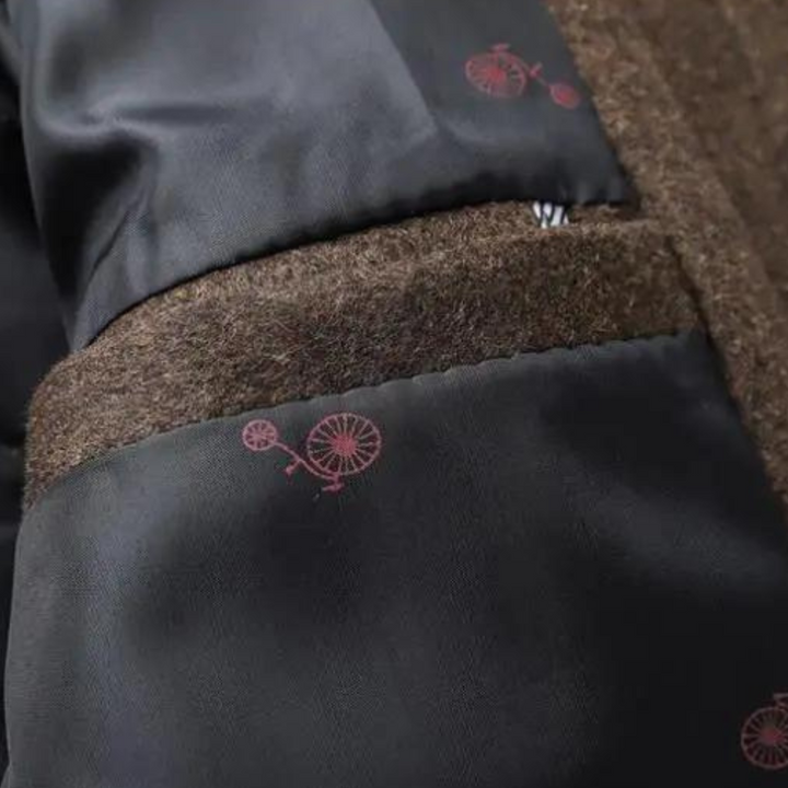 Herren Winter Strukturierter Stehkragen Mantel