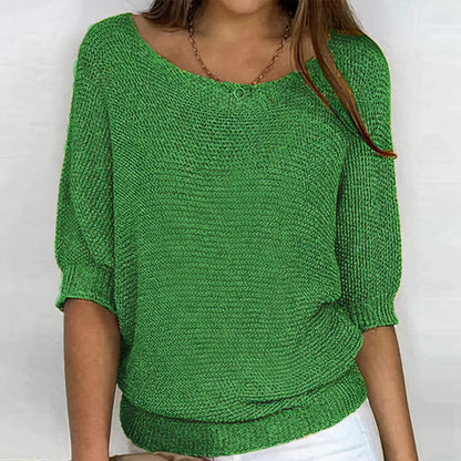 Leichter Strickpullover Mit Lockerem Schnitt Für Damen