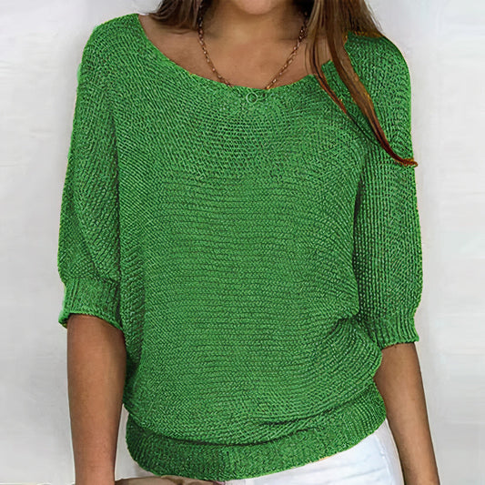 Leichter Strickpullover Mit Lockerem Schnitt Für Damen