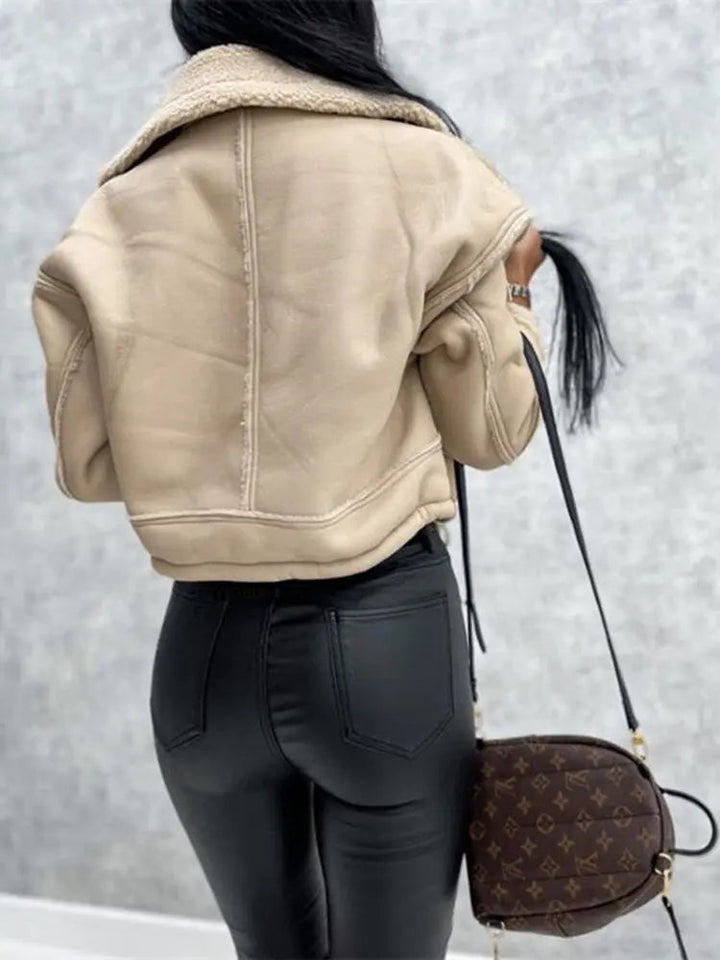 Damen Kurze Strukturierte Jacke