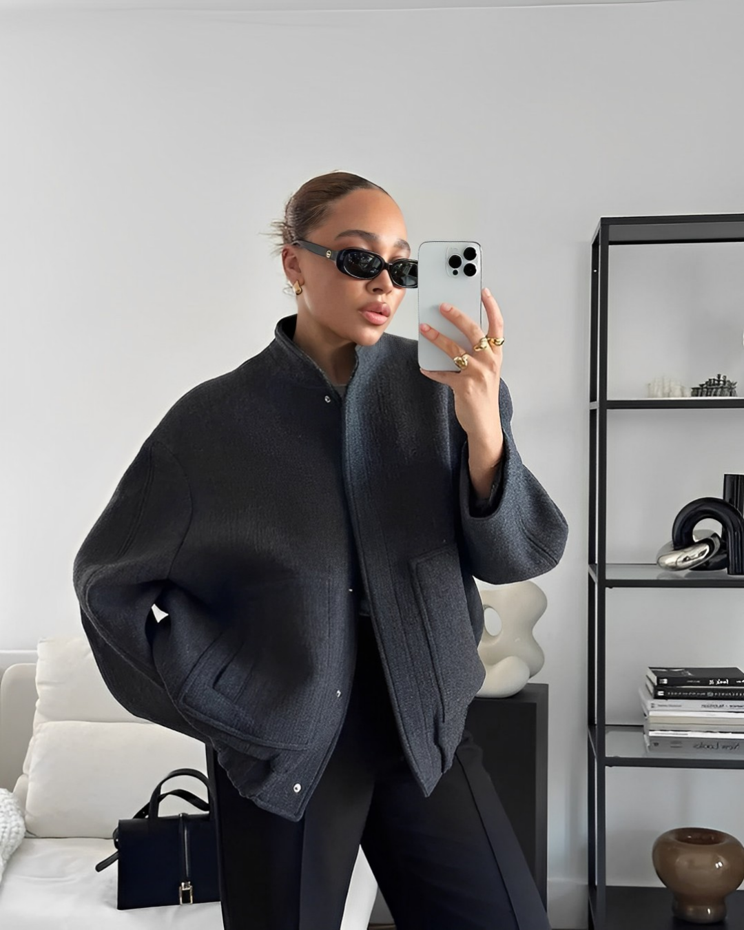 Lässige Locker Geschnittene Teddyjacke Damen Winter