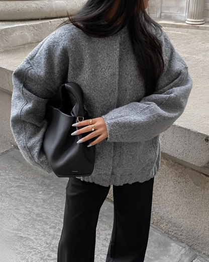 Lässige Locker Geschnittene Teddyjacke Damen Winter