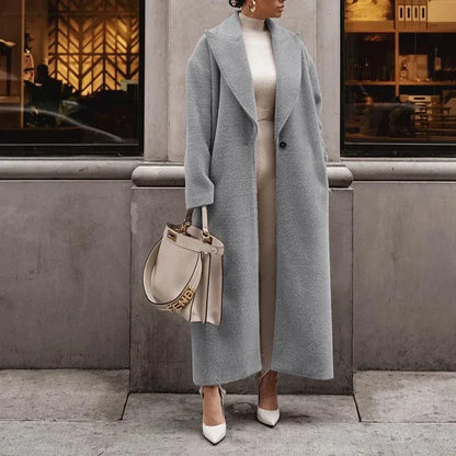 Eleganter Langer Reversmantel für Damen Stil