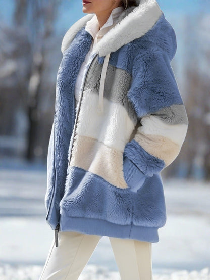 Kunstfelljacke mit Kapuze Warm für Winter Damen