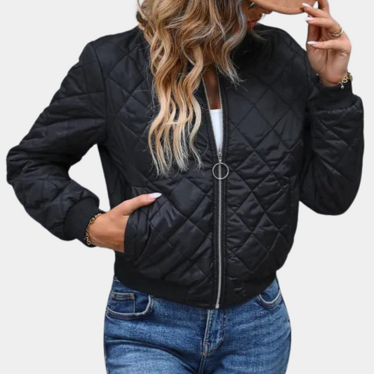 Lässige Gesteppt Bomberjacke Mit Modernem Schnitt Für Damen