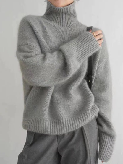 Gemütlicher Rollkragenpullover Mit Rippen-Detail Für Damen