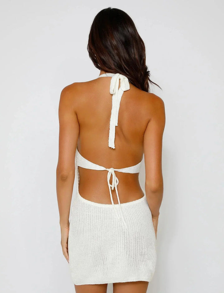 Neckholder Minikleid mit Offenen Seitlichen Cutouts Für Damen