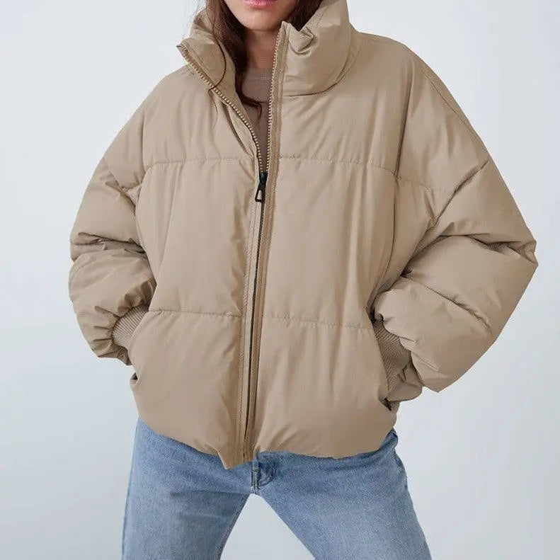 Steppjacke mit Kragen, Reißverschluss und isolierendem Futter für Damen