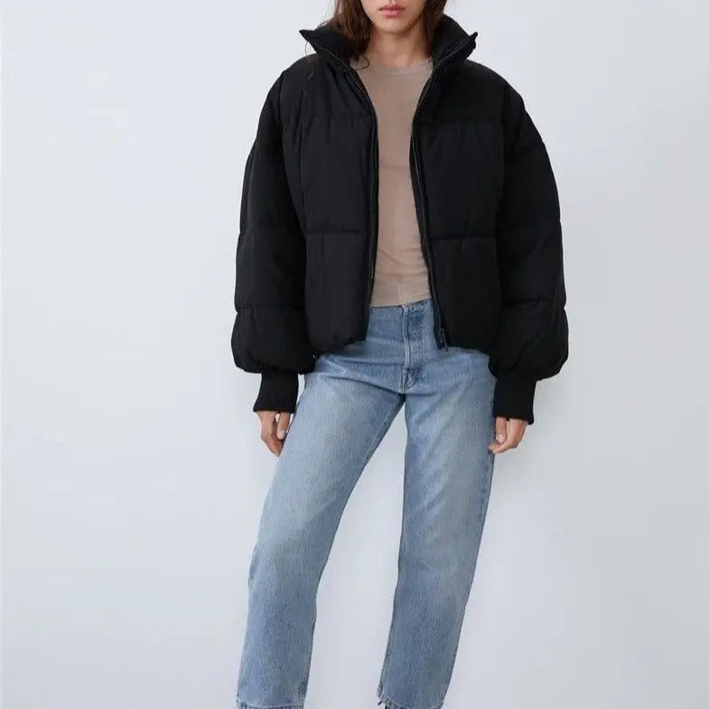 Steppjacke mit Kragen, Reißverschluss und isolierendem Futter für Damen