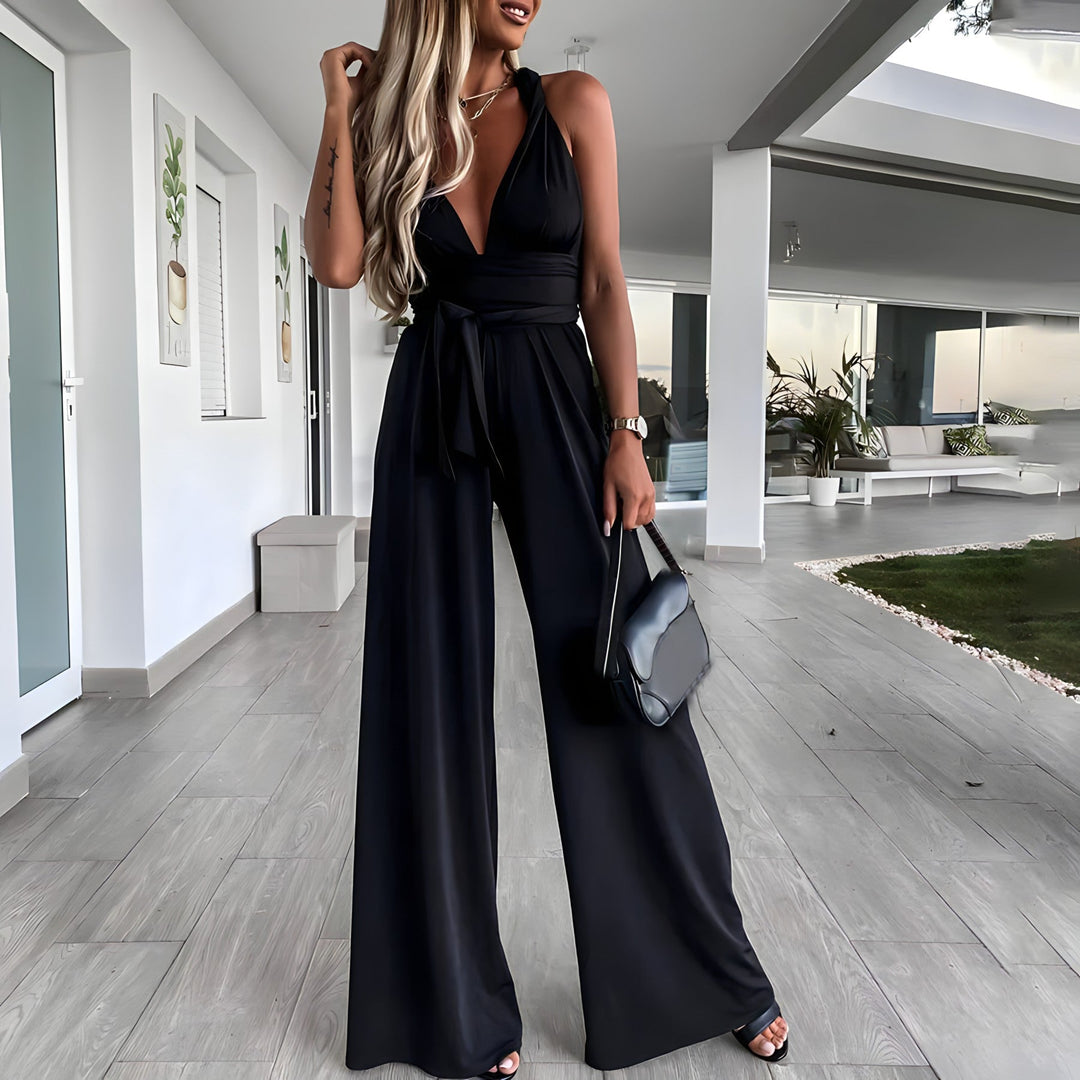 Damen Jumpsuit mit tiefem V-Ausschnitt für den täglichen Gebrauch