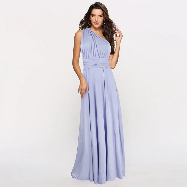 Ärmelloses Bodenlanges Drapiertes Plissiertes Maxikleid für Damen