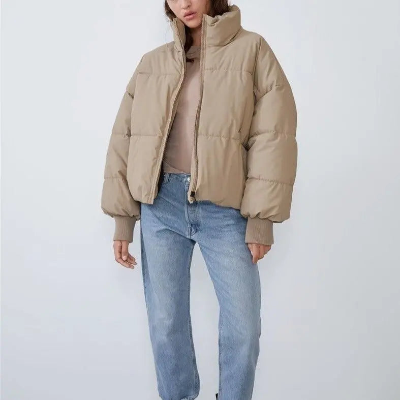 Steppjacke mit Kragen, Reißverschluss und isolierendem Futter für Damen