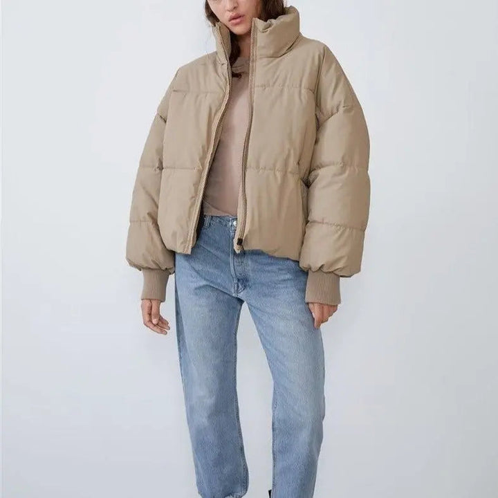 Steppjacke mit Kragen, Reißverschluss und isolierendem Futter für Damen