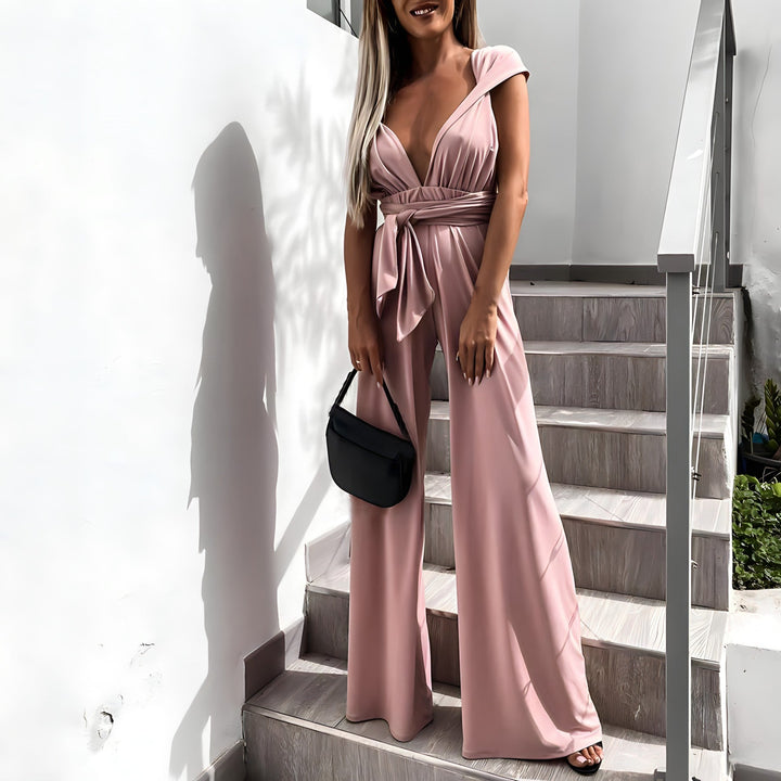 Damen Jumpsuit mit tiefem V-Ausschnitt für den täglichen Gebrauch