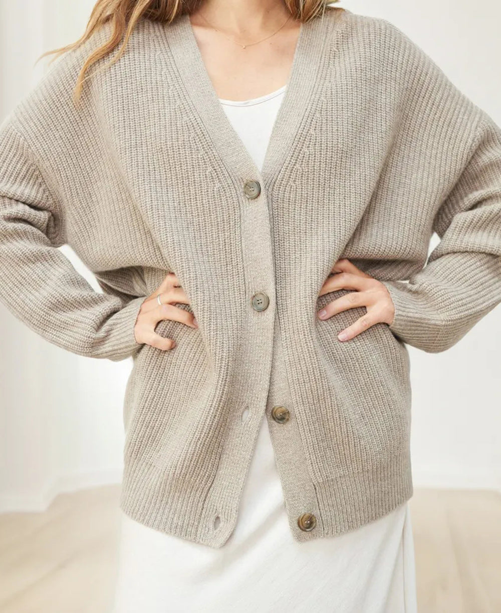 Winter Strick-Cardigan mit Knopfleiste Damen