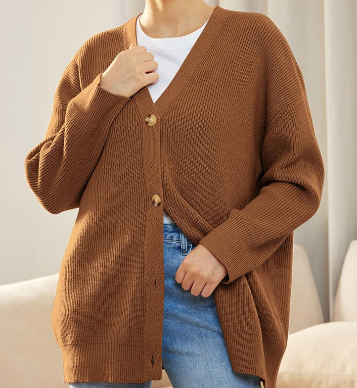 Winter Strick-Cardigan mit Knopfleiste Damen