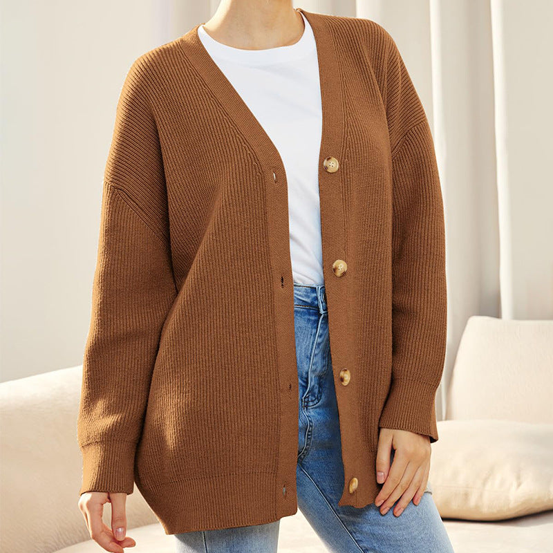 Winter Strick-Cardigan mit Knopfleiste Damen