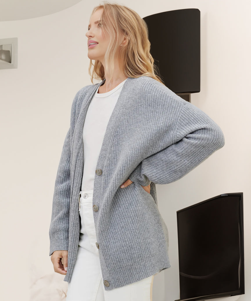 Winter Strick-Cardigan mit Knopfleiste Damen