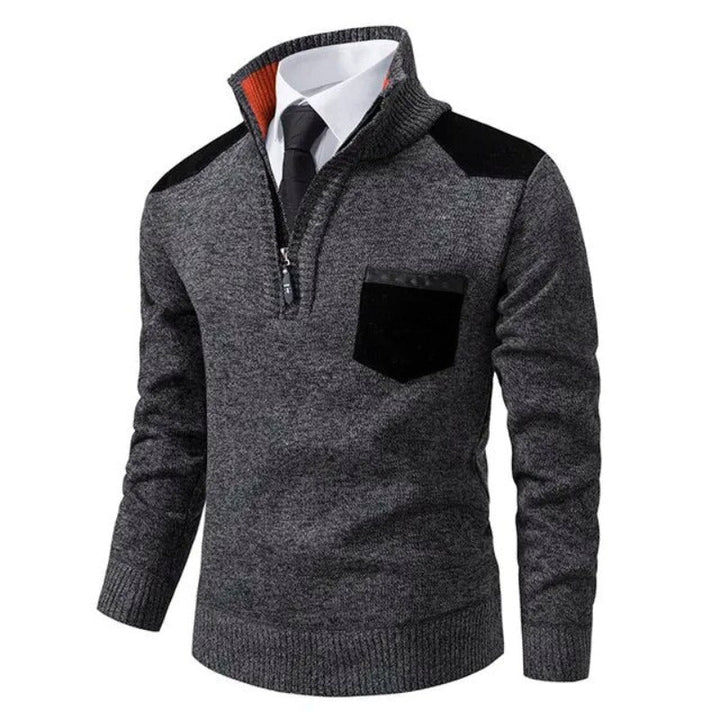 Herren Warmer Winter Rollkragen Half Zip Pullover
