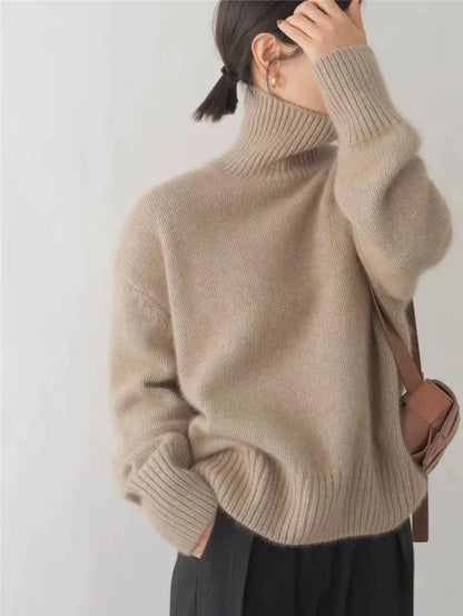 Gemütlicher Rollkragenpullover Mit Rippen-Detail Für Damen
