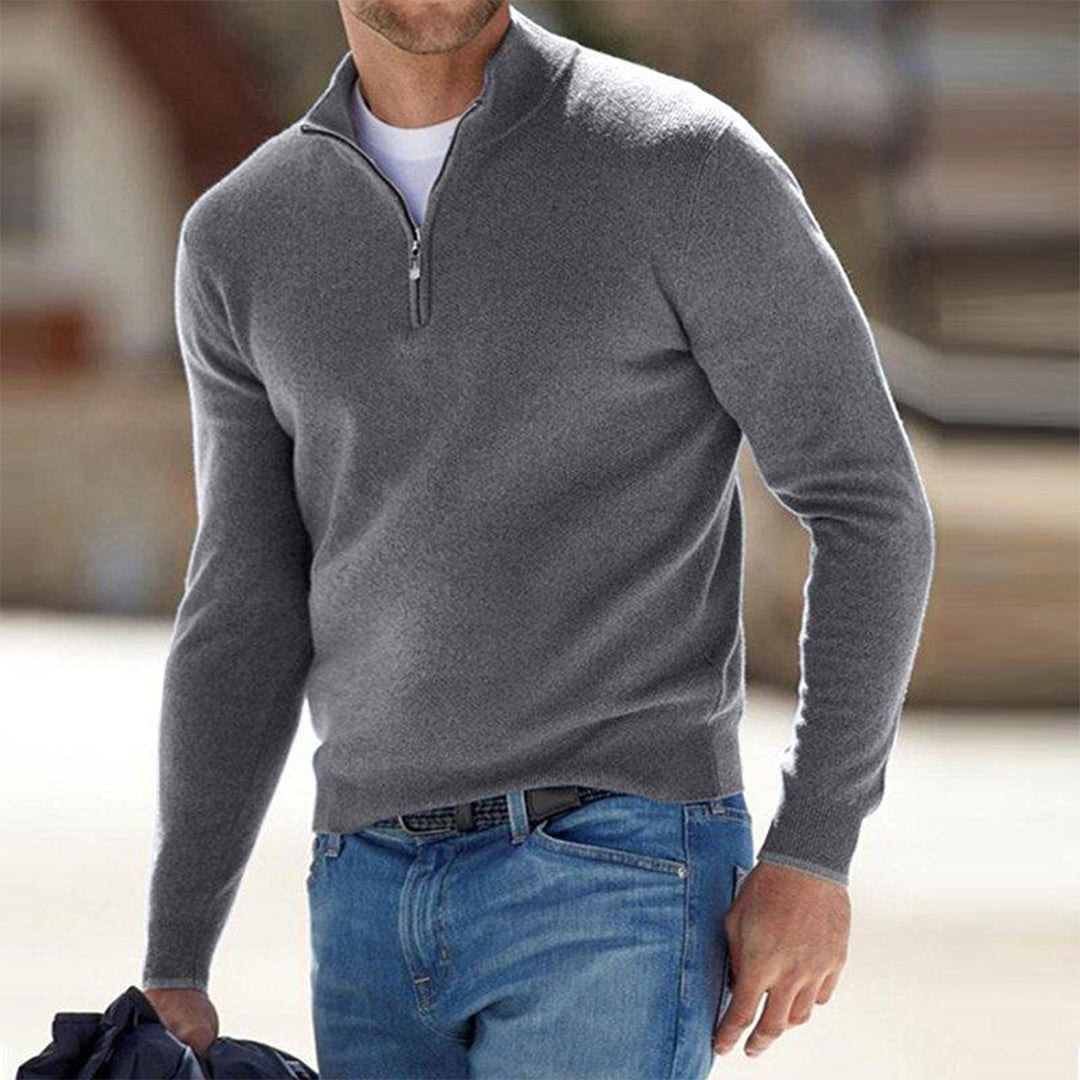 Halb-Zip Pullover Mit Klassischer Passform Für Herren Winter
