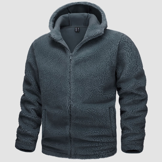 Fleece Zip Hoodie mit Lockerer Passform für Herren Winter