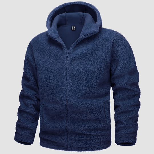 Fleece Zip Hoodie mit Lockerer Passform für Herren Winter