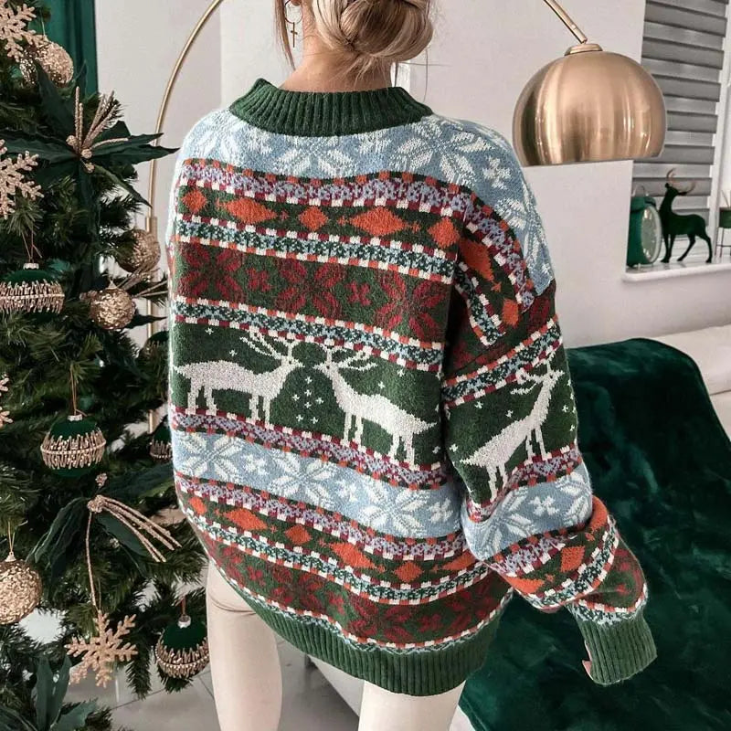 Weihnachtspullover mit Rentiermuster Perfekt für Winter Damen