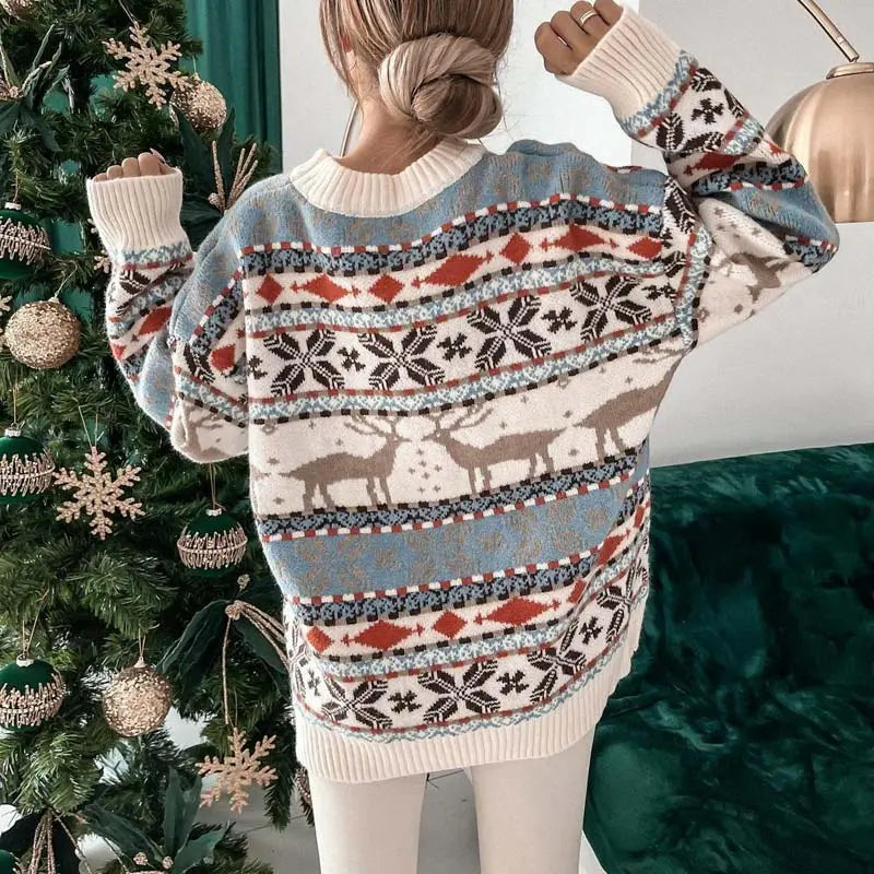 Weihnachtspullover mit Rentiermuster Perfekt für Winter Damen