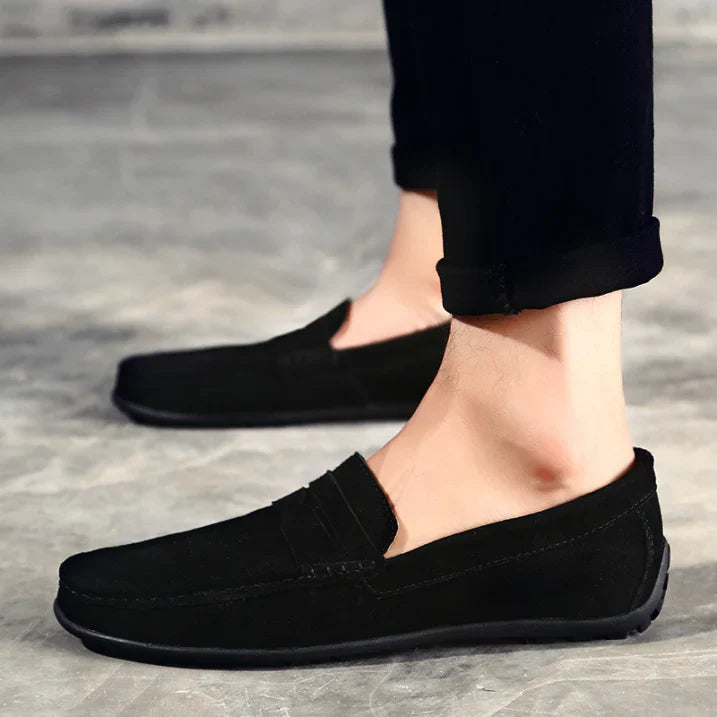 Klassische Wildleder Slipper Bequeme Freizeitschuhe Herren Winter