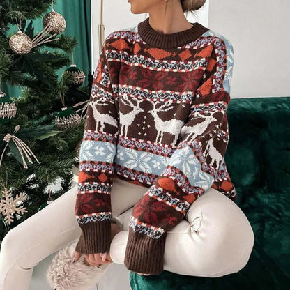 Weihnachtspullover mit Rentiermuster Perfekt für Winter Damen