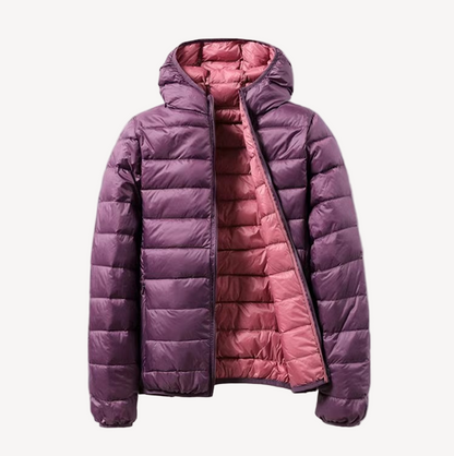 Warme Pufferjacke für Damen mit Kapuze
