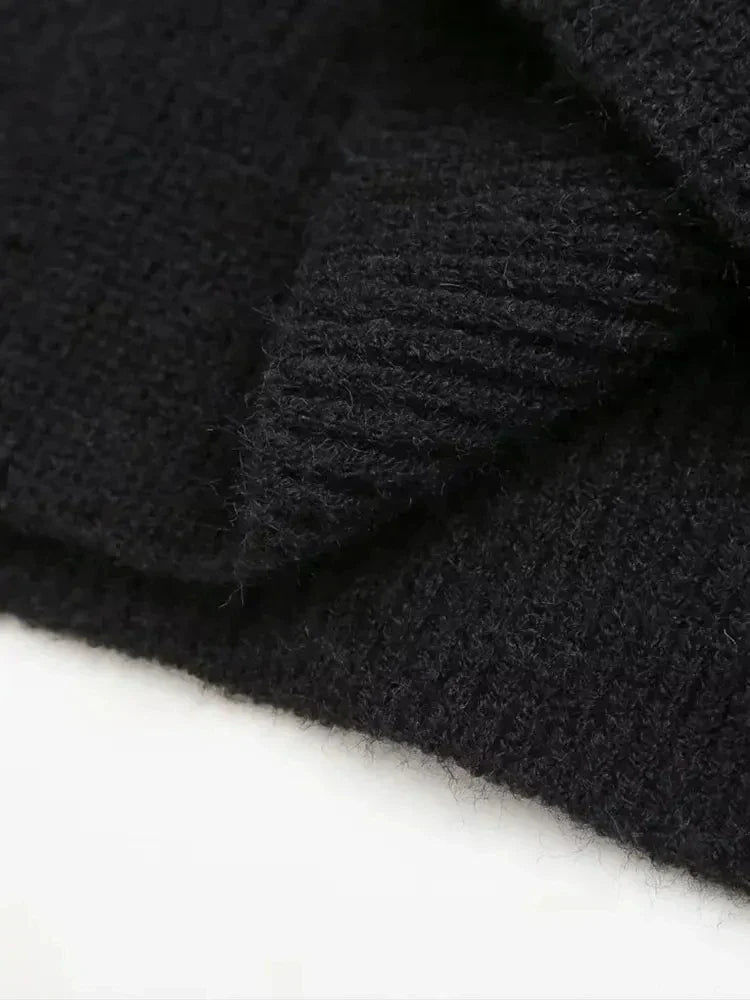 Übergroßer Rollkragenpullover mit Kontrastnähten Winter Damen