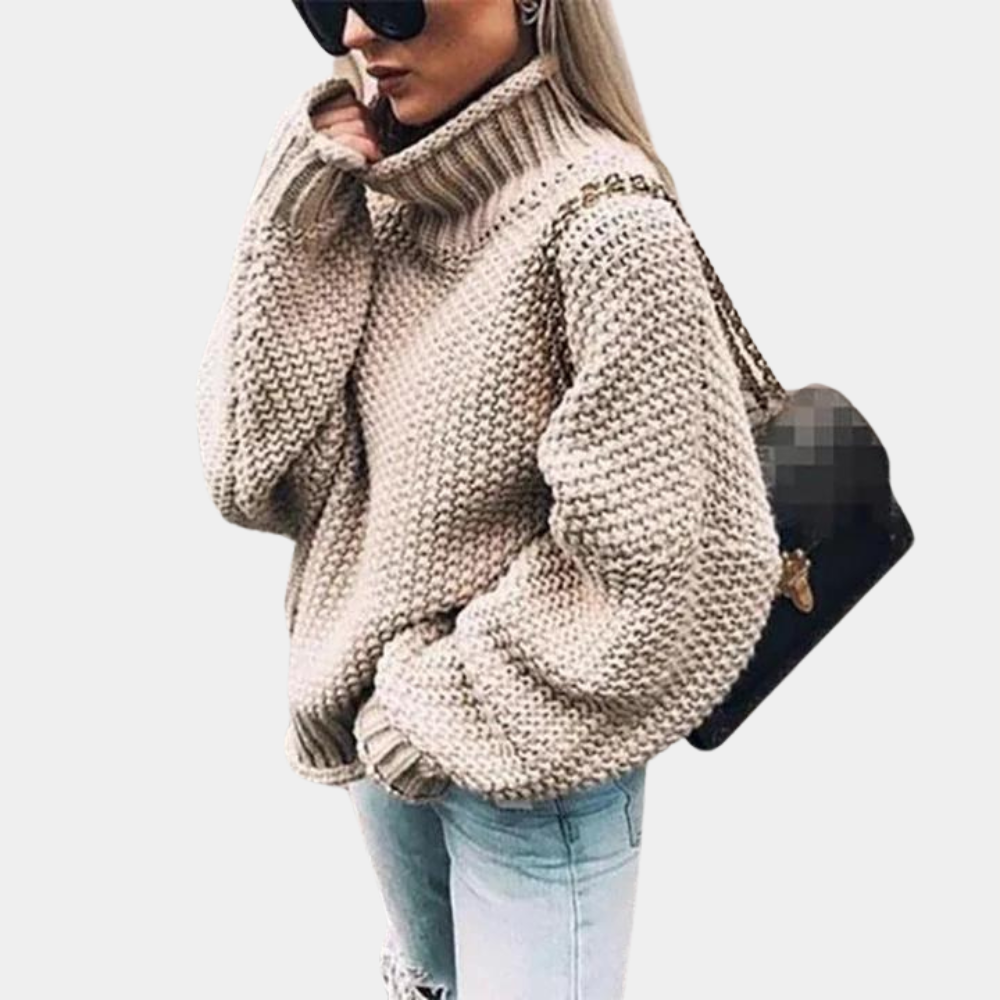 Bequemer Rollkragenpullover mit lockerer Passform Winter Damen