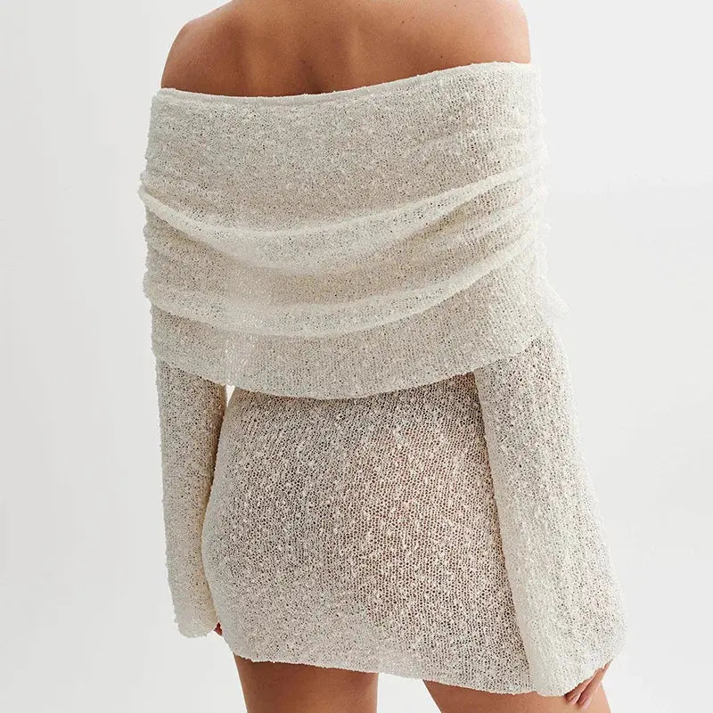 Minikleid mit Transparentem Design und Langarm Schnitt Für Damen