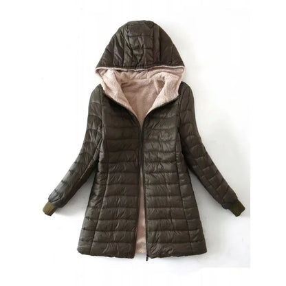 Gesteppt Puffer Mantel Mit Kapuze Für Damen