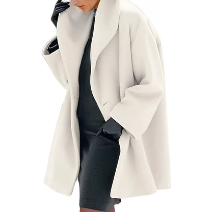 Oversized Mantel mit Breitem Kragen für Damen