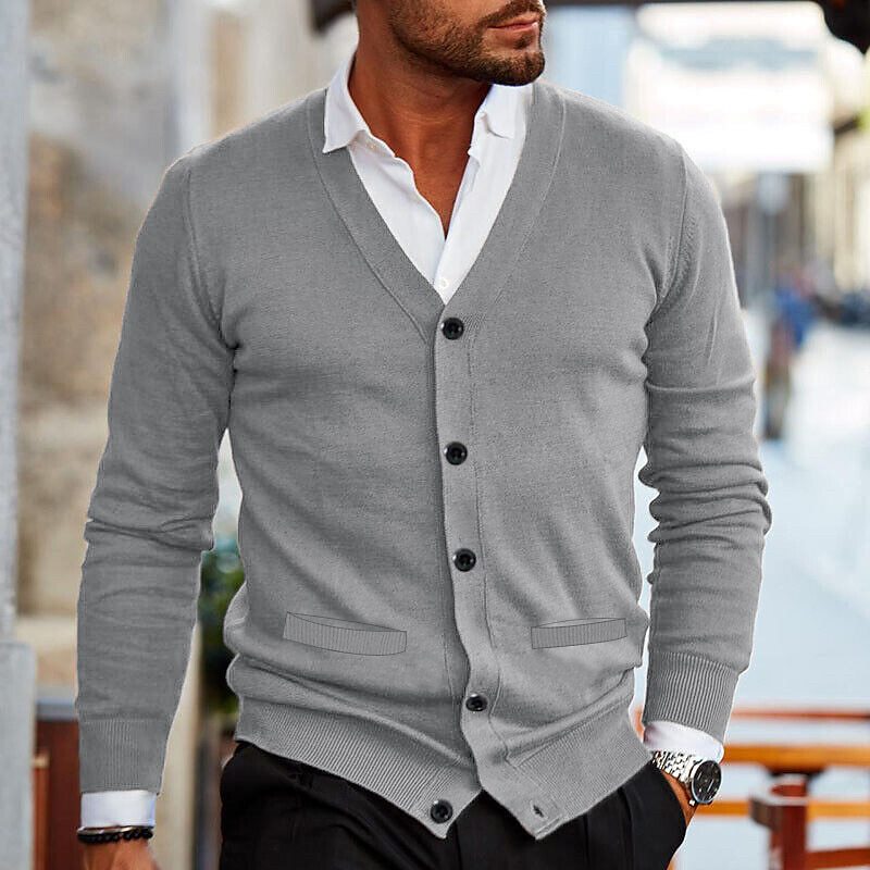 Herren Winter Street Style Knopf Cardigan
