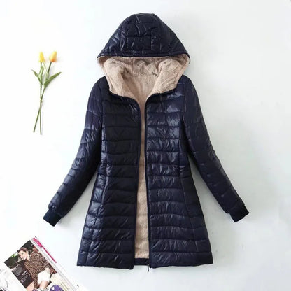 Gesteppt Puffer Mantel Mit Kapuze Für Damen