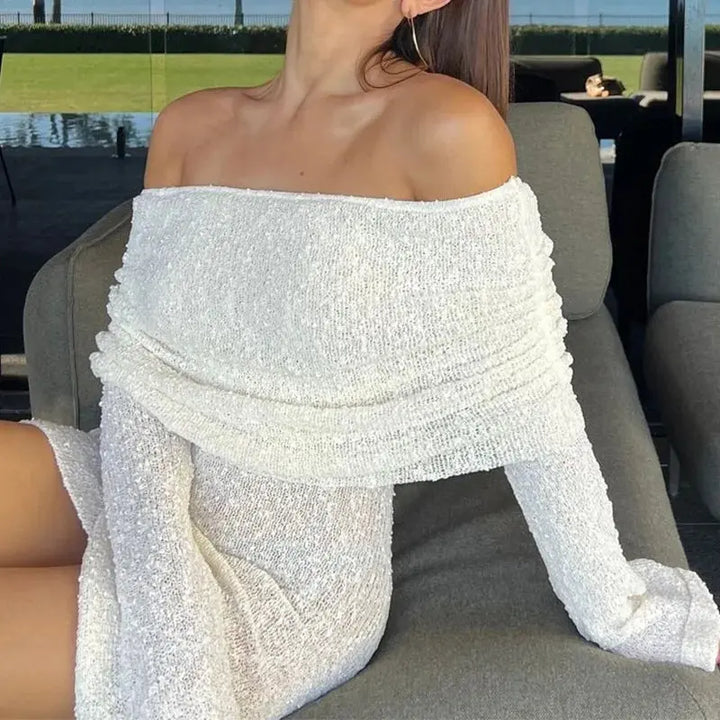 Minikleid mit Transparentem Design und Langarm Schnitt Für Damen